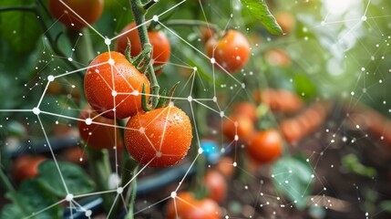 Wall Mural - A smart agricultural setup integrating IoT and Industrial