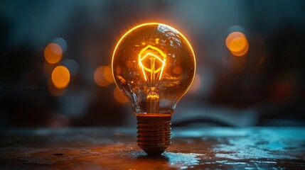 Canvas Print - Lightbulb: A glowing light bulb