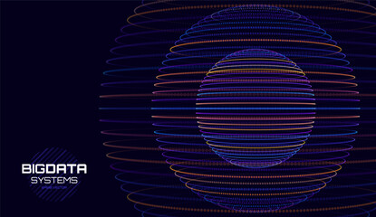 Leinwandbilder - Abstract 3D Spheres Inside Bigger Spheres. Futuristic Technology Style. Vector Illustration. Futuristic Astronomy Science Abstract Solar System Tech HUD Backdrop.