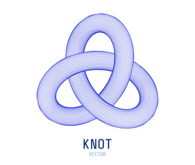 Leinwandbilder - 3D Trefoil Torus Knot Dynamic Round Shape. Abstract Modern Graphic Design Element. Geometric Symbol. Creative Vector Template. Impossible Circle Sign. Abstract Design, Impossible Object.