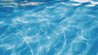 Swimming pool caustics ripple and flow with waves background. Blue water realistic texture. Summer sea poster template. Sea waves abstract backgrounds