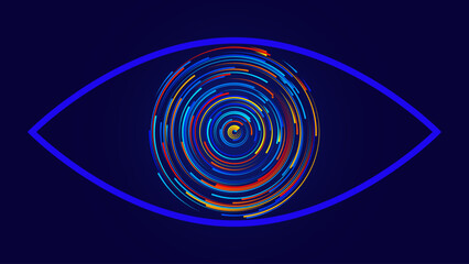 Aufkleber - Digital Eye. Computer Vision AI Concept. Abstract Science Technology Illustration. Technology Big Data Neural Network Background Concept. Vector Illustration.