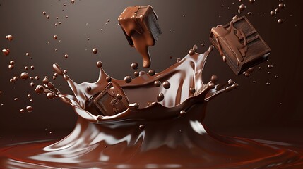 chocolate splash with bar pieces