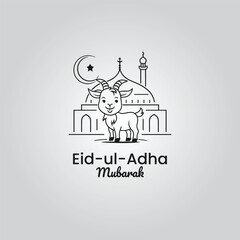 Wall Mural - eid ul adha mubarak  vector graphics tshirt logo design social media post