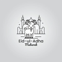 Wall Mural - eid ul adha mubarak  vector graphics tshirt logo design social media post