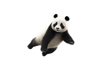 Wall Mural - realistic 3d panda jump isolated on white background