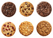 Set of different healthy cookies isolated background