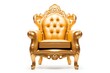 a gold chair with a white background
