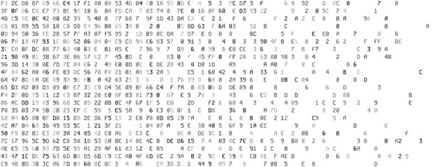 Abstract Technology Machine Code Background. Random Binary Hexadecimal Code. Matrix with Digits. Vector Illustration. Hacking, Cryptography, Malware, Reverse Engineering, Data Analysis Backdrop.
