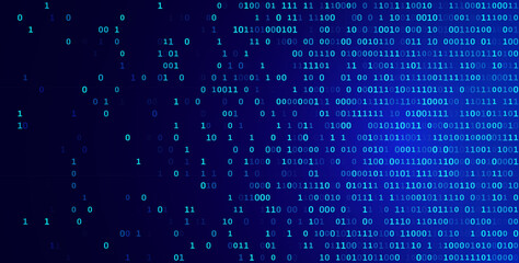 blue binary data software programming code background. random parts of program code. digital data te