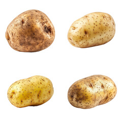 potatoes isolated on white background