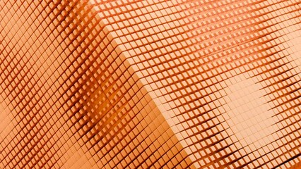 3d render looping cube animation in orange color. 3d abstract art animation