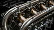 © Halal Vision Studio - A precision-engineered exhaust manifold, with smooth bends and optimized flow paths, extracting maximum performance from the engine