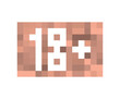 18+ pixel blur sign. Blurred effect for protection. Content censorship concept