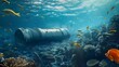 Tidal Energy Generator Surrounded by Vibrant Underwater Marine Ecosystem