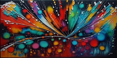 Wall Mural - close up of colorful asbtract explosion header banner