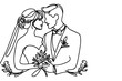 © Sone - One continuous single drawing black line art doodle wedding couple bride and groom outlne vector illustration on white background
