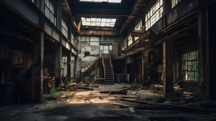  raw industrial place of the abandoned building