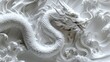 © Shanti - a white dragon statue sitting on top of a white wall next to a white dragon statue on top of a white wall.