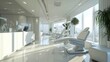 A modern podiatry clinic interior boasting sleek chairs and equipment with abundant natural light creating a welcoming environment.