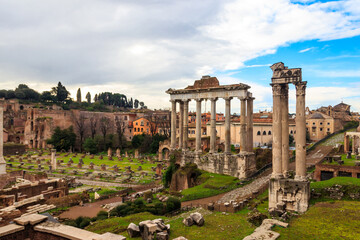 Wall Mural - Ruins of the Roman Forum in Rome, Italy