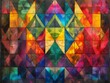 Colorful Abstract Geometric Triangular Mosaic