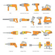 Power tools colored flat icons
