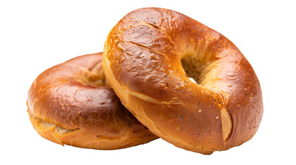 Fresh bagel bread homemade isolated on white background