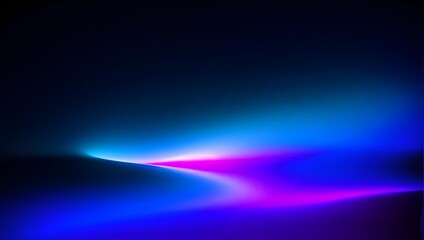 Wall Mural - Abstract background with a smooth gradient of blue and pink neon lights with a dark backdrop.