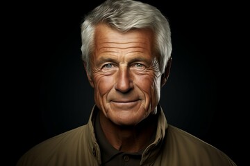 Canvas Print - Grey-Haired Man in Brown Shirt