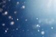 blue winter wonderland background with falling snowflakes. Generative AI