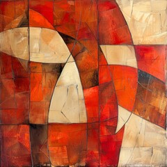 Wall Mural - Abstract stained glass background. Wall painted with watercolor paint with geometric shapes. vibrant shade colors