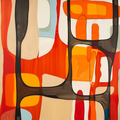 Wall Mural - Abstract stained glass background. Wall painted with watercolor paint with geometric shapes. vibrant shade colors