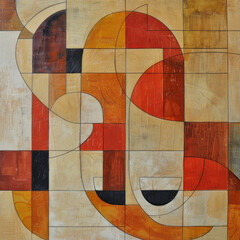 Wall Mural - Abstract stained glass background. Wall painted with watercolor paint with geometric shapes. vibrant shade colors
