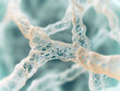 © tisomboon - A simulation image of collagen a delicate, fibrous structure resembling biological tissue from a microscope.
