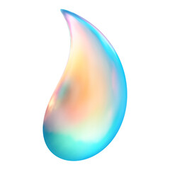 Wall Mural - Vector color translucent soap bubble in the form of a drop on a transparent background.