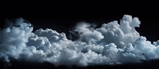 Wall Mural - The image captures a jet aircraft soaring through a backdrop of fluffy clouds in the sky