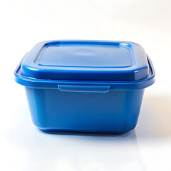 Isolated blue food container on a white background.