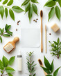 Background with sustainable hygiene products