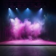 © Celina - Smoky turquoise pink purple Light Shapes in the Dark,on the empty stage