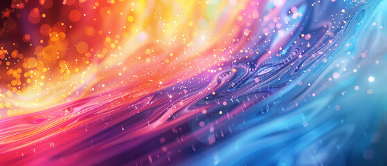 Wall Mural - A colorful, swirling background with a blue line in the middle