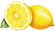 Lemon. Fruit yellow lemon isolated on a white background