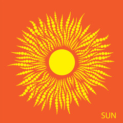 Wall Mural - Sun. Sun drawn from circles on a white background. Abstract sun for design.