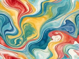 Wall Mural - Swirling mix of colors in a mesmerizing marble pattern