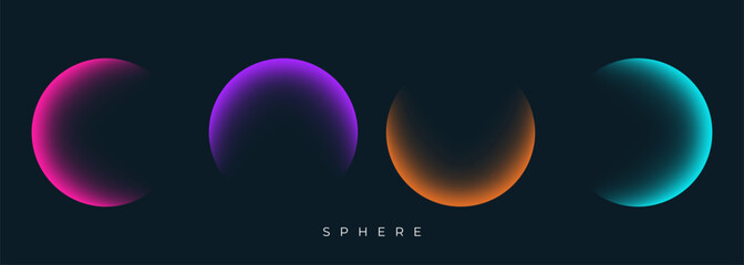 Poster - Defocused spheres. Color gradients. Set of blurred color round shapes for creative graphic design. Vector illustration.	