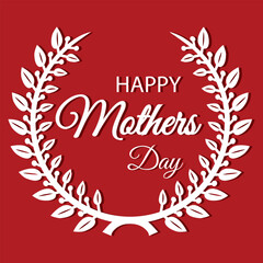 Wall Mural - Hand drawn happy mother's day modern calligraphy, isolated on white background.  vector illustration. EPS 10