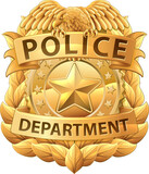 Fototapeta Dinusie - Police Badge Shield Star Sheriff Cop Crest Symbol