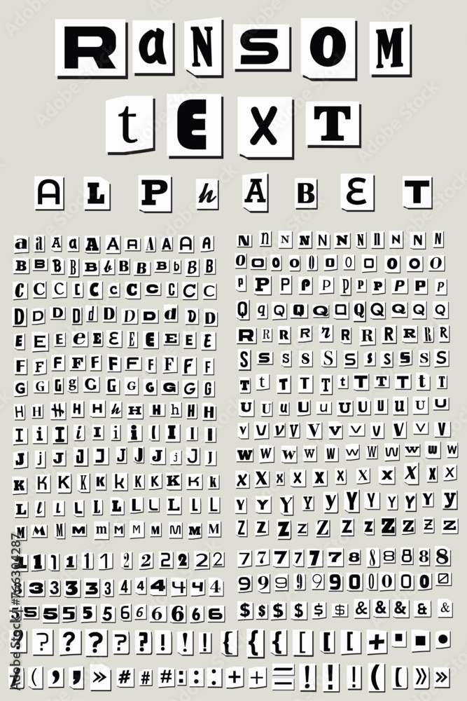 Random Ransom Letters Cut out ransom letters collage alphabet paper font collection ...