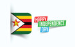 Happy Independence Day of Zimbabwe Vector illustration, national day poster, greeting template design, EPS Source File
