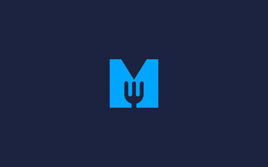 letter m with fork logo icon design vector design template inspiration